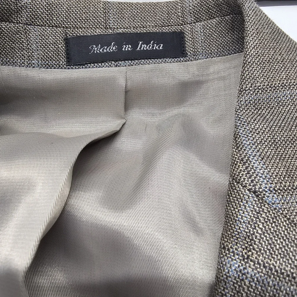 Calvin Klein 42R Men's Gray Window Plaid‎ Blazer Sport Coat Suit Jacket India
